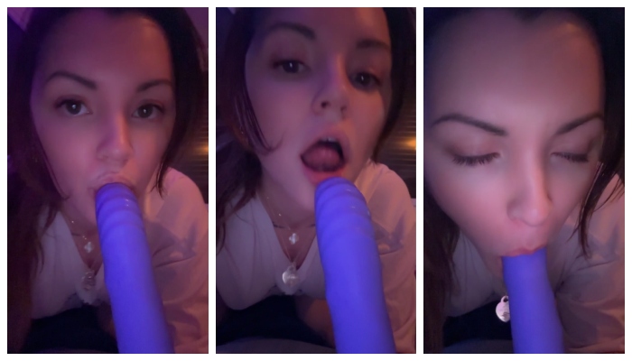 Blue Dildo Lick And Suck Porn Video