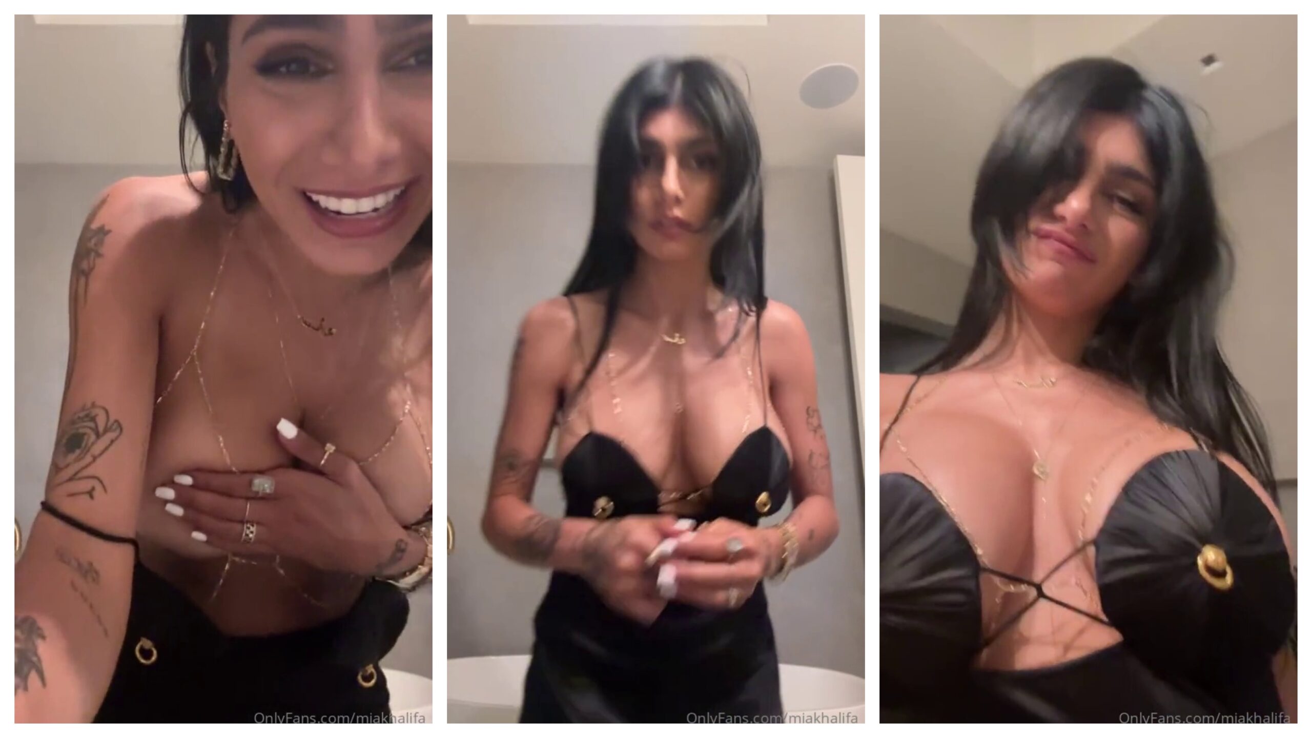 Mia Khalifa Black Dress Boobs Slip OnlyFans Video Leaked
