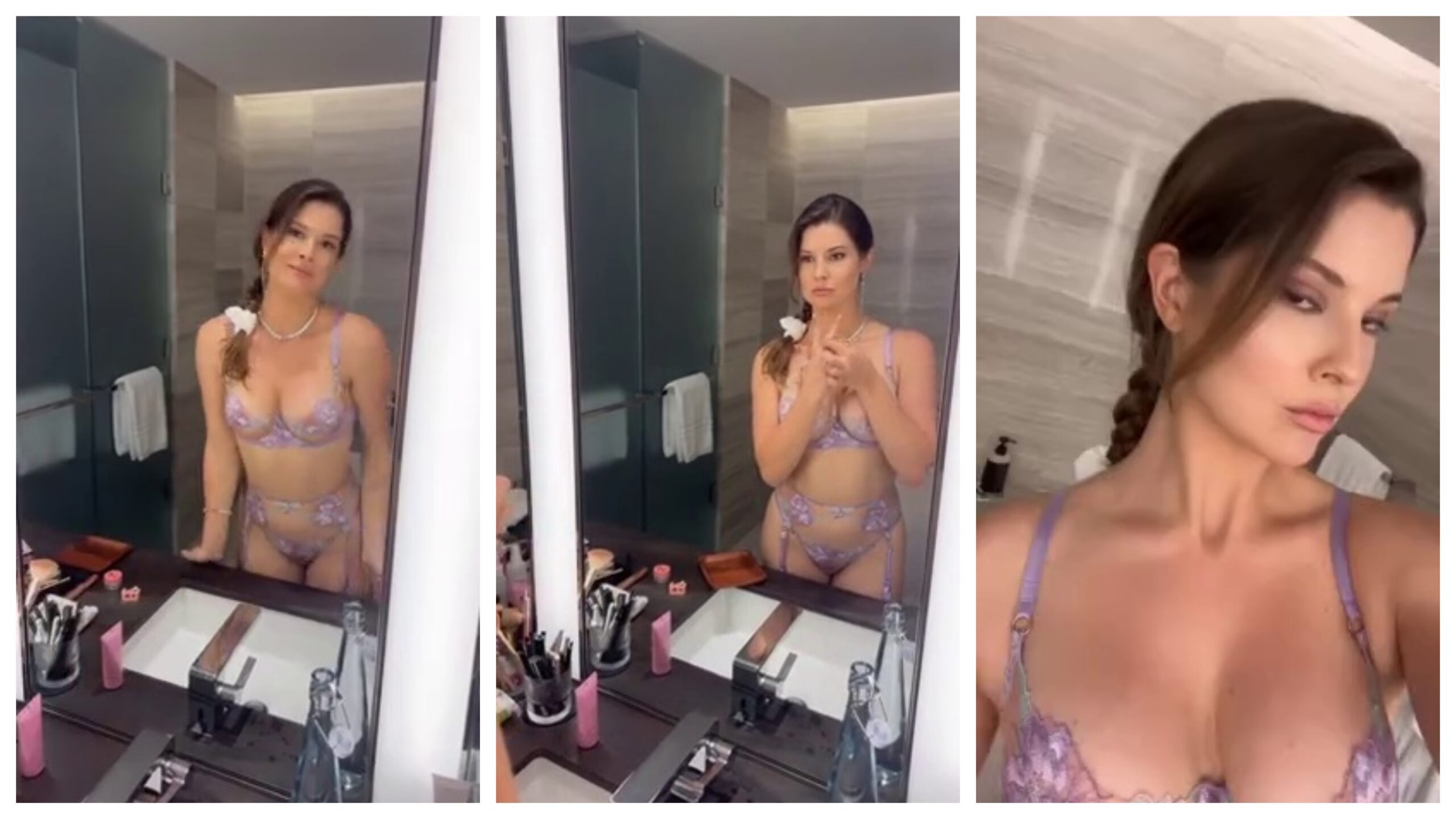 Amanda Cerny Nudes Lingerie Mirror Tease
